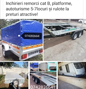 Închiriez remorca, platforma 750 2000kg, platforma cat b