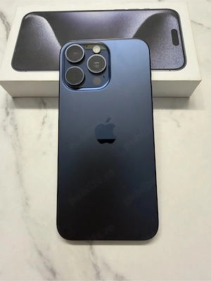 Telefon mobil iPhone 15 Pro Max, Blue Titanium, 256GB, 89% Battery