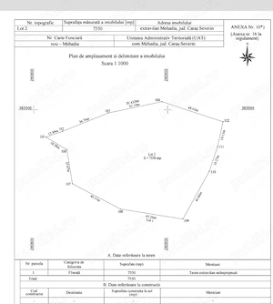 Vând teren  2 euro mp MEHADIA la 8 Km de Băile Herculane