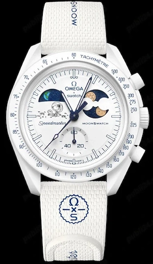 Ceas SWATCH X OMEGA Mission to Earthphase Moonshine Gold White-Snoopy 2026