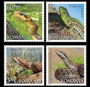 Reptile din Romania 2011-Emisiune Filatelica COMPLETA