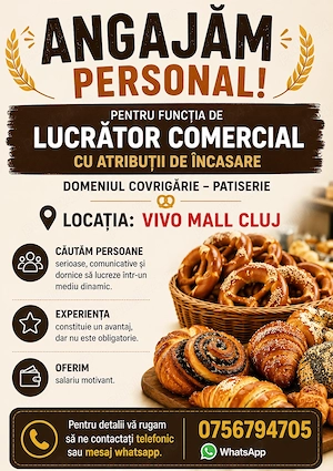 Lucrator comercial Casier patiserie