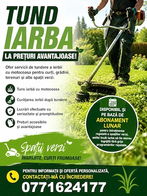 Tune iarba la preturi avantajoase! 