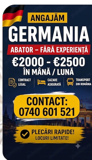  Angajăm Municitori NECALIFICAT - Abator Porc Germania - imagine 3