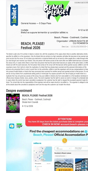 Bilete Beach Please 2026 General Acces