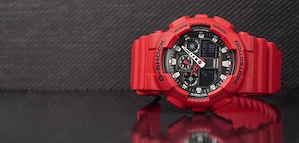 Ceas barbatesc original Casio G-Shock GA-100B-4AER rosu stare excelenta