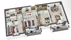 Apartament 3 camere, decomandat, 80 mp utili, 2 terase, parcare boxa - imagine 8