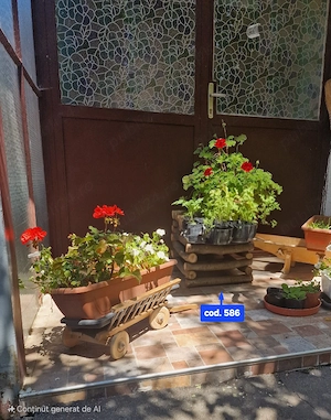 pret REDUS !.Stativ suport flori. Rustic Natural Robust Rezistent din lemn masiv.