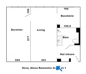 Vand apartament cu 2 camere in Deva, Dacia (Romanilor), etaj 1, - imagine 13