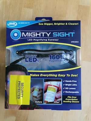 Ochelari cu lupa si LED Mighty Sight Reincarcabili Marire 160% Negru Transparent - unisex