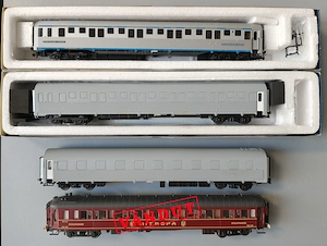 Vagoane trenulet electric H0, Heris, Rivarossi