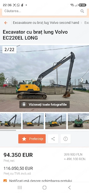 Angajam operator excavator cu braț lung 