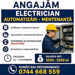 ELECTRICIAN mentenanta fabrica - automatist