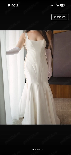 Rochie mireasă originala Milla Nova customizată profesional + voal handmade deosebit + bridal robe
