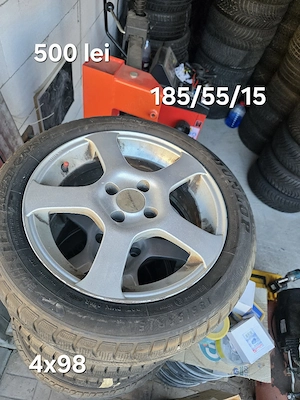 Set 4 jante aliaj 4x98 echipate cu anvelope MS 185/55/15