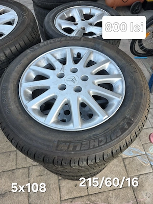 Set 4 jante aliaj 5x108 echipate cu anvelope vara 215/60/16 