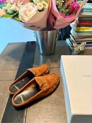 Papuci YSL stil loafers puele intoarsa marime 40