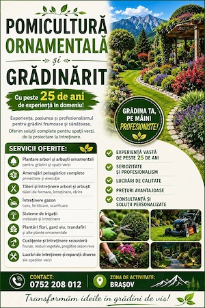 Ofer servicii de grădinărit 