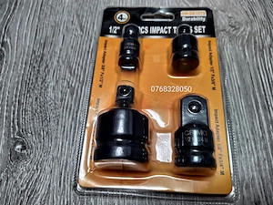 Set 4 adaptoare impact 1/2" pentru tubulare – Heavy Duty