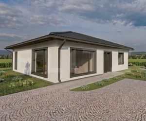 Casa Moderna pe Parter La cheie 125 mp Proiect Exclusiv