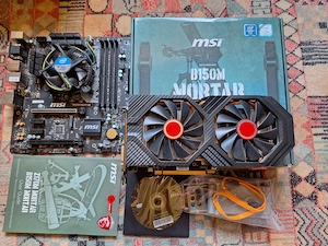 Kit Intel I5 6600, placa de baza MSI B150M Mortar,video XFX RX580