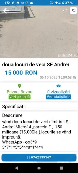 doua locuri de veci Sf Andrei 