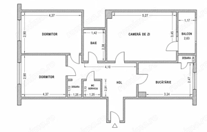 Ultracentral Tomis Mall 3 camere decomandat etaj 3/7 - imagine 14