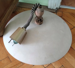 Lustra suspendata vintage 60 cm. sticla alba mata