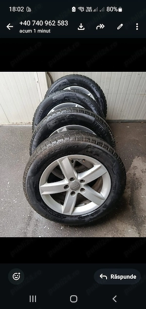 Jante audi, vw 5x112 16, anvelope 225 55 16, iarna si vara - imagine 2