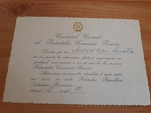 Invitație eveniment politic - 1966