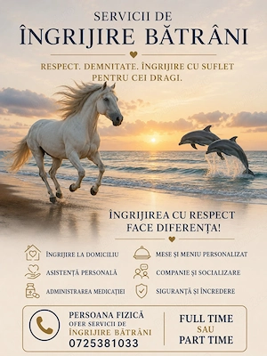 Îngrijire a persoanelor în vârstă cu respect și demnitate!