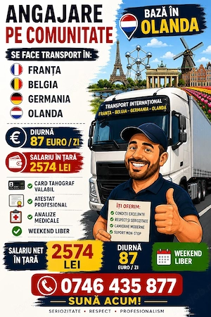 Angajam soferi profesionisti pe comunitate 
