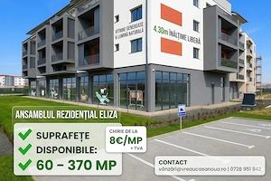 Spații comerciale moderne cu suprafețe între 60 și 370 mp
