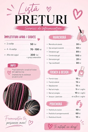 Codițe afro, manechiura pedichiura