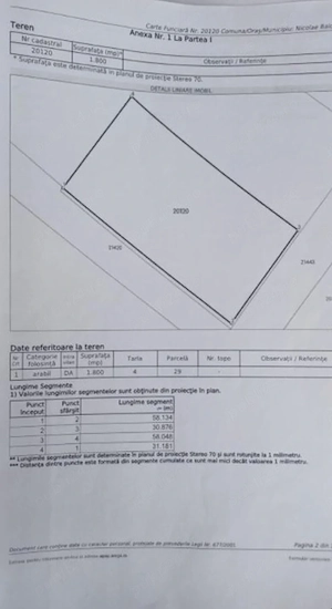 Teren intravilan de vânzare   1.800 mp   Fântâna Doamnei, județul Călărași  - imagine 2