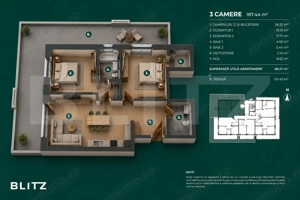 Apartament 3 camere \ Gradina 102 mp \ Bloc Nou \ Buna Ziua
