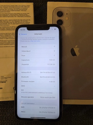 iphone 11 128GB baterie noua,  mov impecabil 