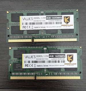 Memorie Ram 2x4GB DDR3 1600Mhz (Laptop)