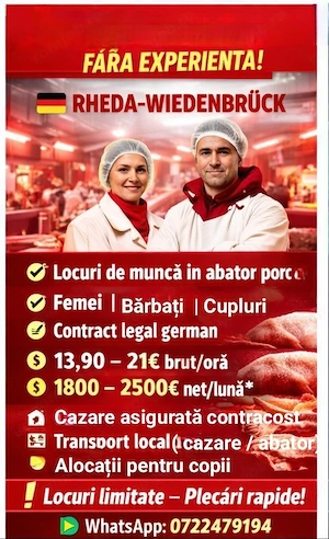 locuri de muncă  la abator- Germania 