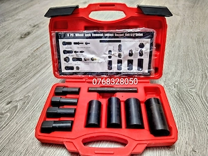 Set 9 piese chei pentru demontat antifurturi roți și piulițe deteriorate 1/2" – NOU