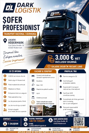 Angajez șofer de camionu în Germania
