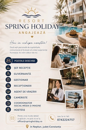 Spring Holiday Resort Neptun angajeaza