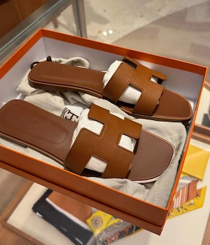 Papuci Hermes Oran Gold 