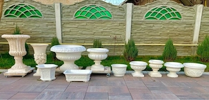 Ghivece ornamentale praf de marmura mozaic beton jardiniera terasa