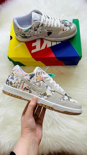 Nike Sb Dunk Low Pro Alb Gri Multicolor
