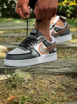 Nike Air Force 1 Mustang Alb Gri Portocaliu