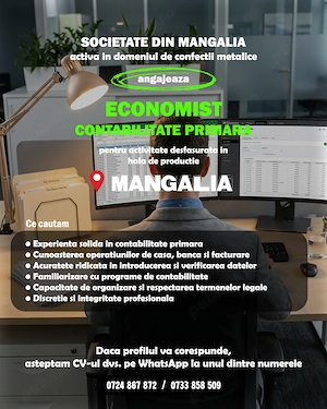Economist Contabilitate Primară   Evidență Financiară, Facturare și Gestiune