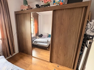 Vand dulap dressing cu usi culisante si oglinda 220x280x65