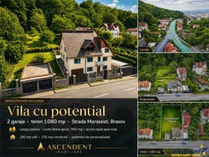 Vila cu potential, 2 garaje, teren 1.080 mp, strada Marasesti, Brasov