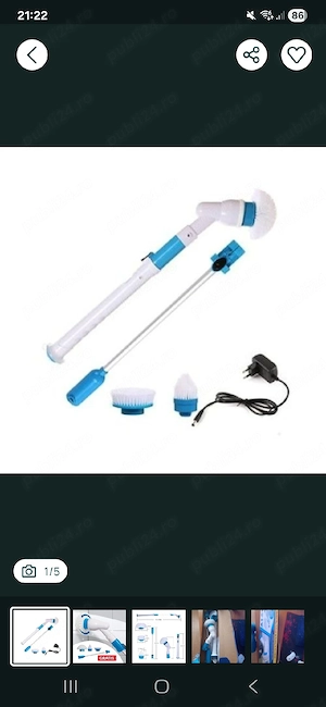 Perie electrica cu acumulator pentru curatat casnic, 3 perii